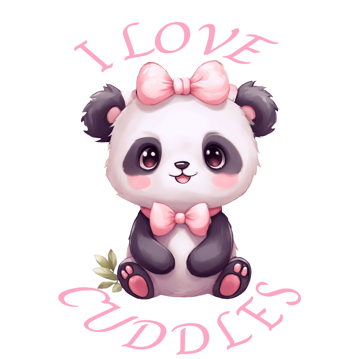 I Love Cuddles Panda image